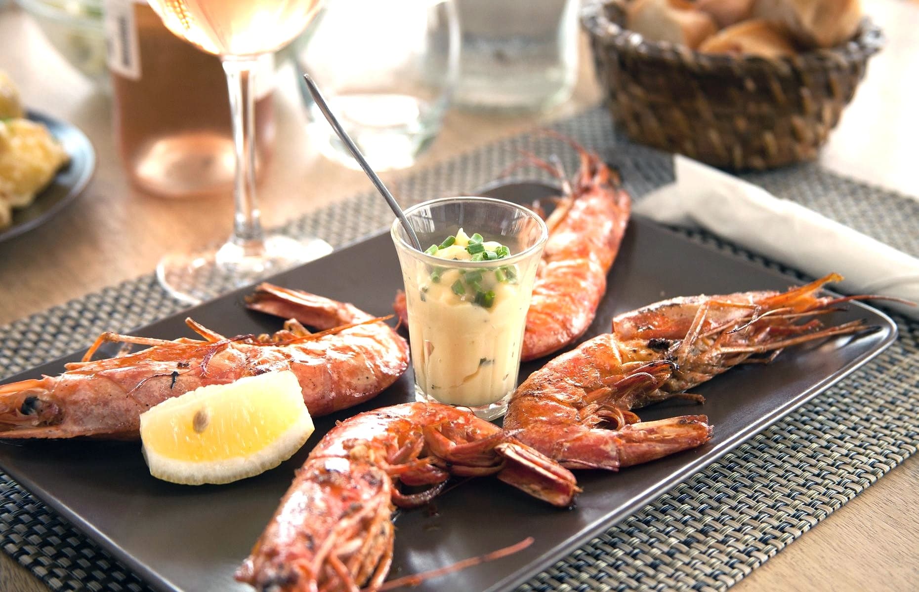 Gambas à la plancha et aïoli